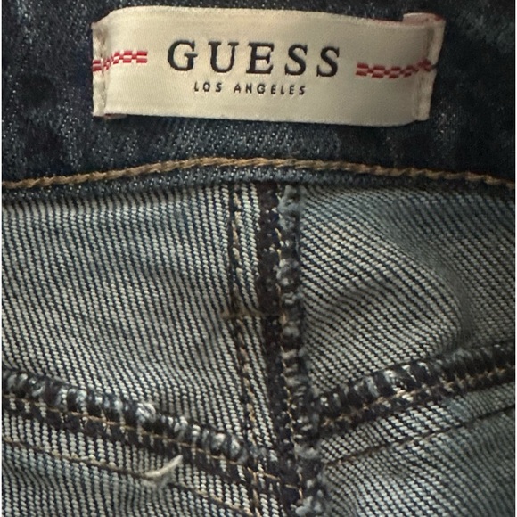 Guess Women’s High Rise Distressed Blue Denim Shorts Size 24 - Picture 5 of 7